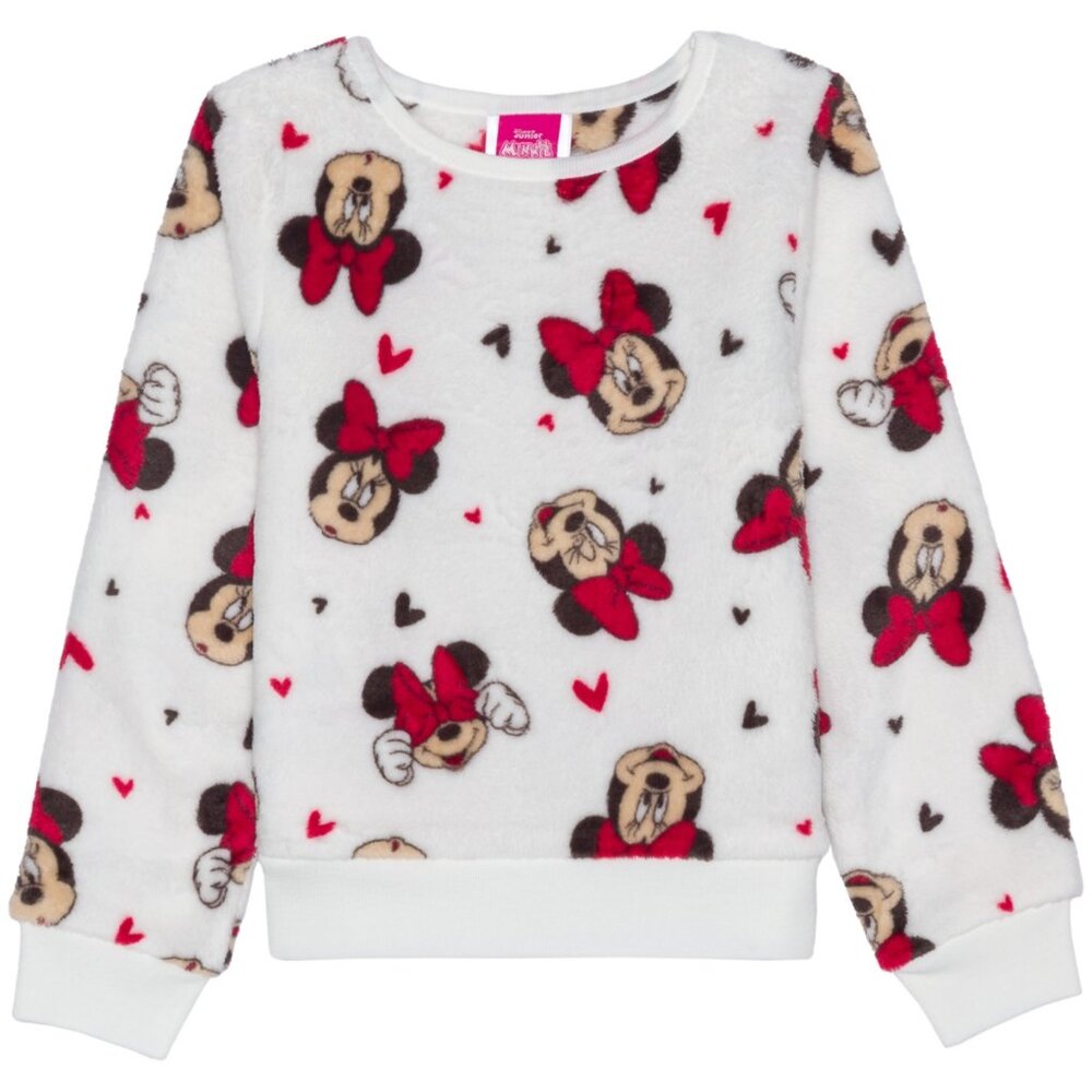 Disney Big Girls Tween Minnie Mouse Long Sleeve Plush Pullover Sweater Sz Small